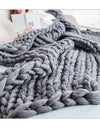Thick knitted wool blanket