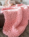 Thick knitted wool blanket