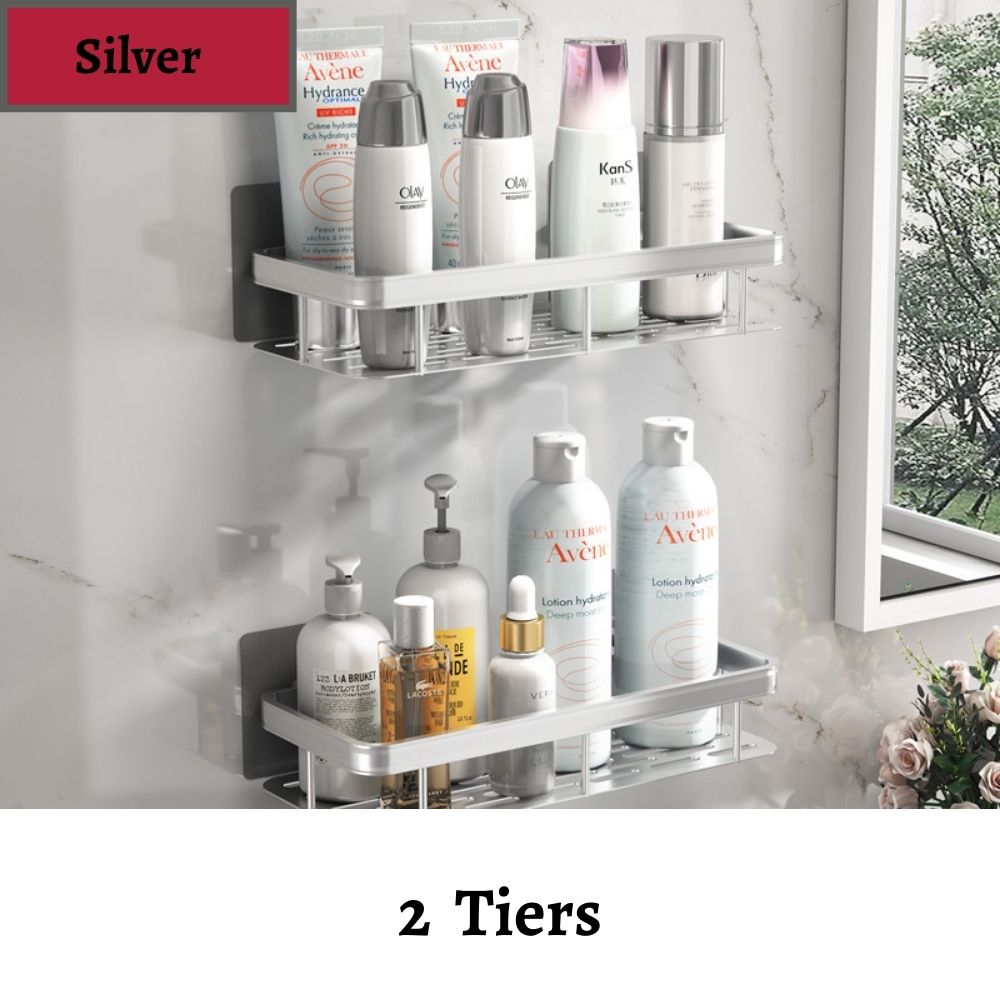 Bathroom Shelves No Drill Corner Shelf Shower Storage Organizer Rack