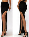 Long  Sexy Open Split High Waist Skirt