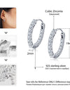 Sparkling Cubic Zirconia 925 Sterling Silver Hoop Earrings