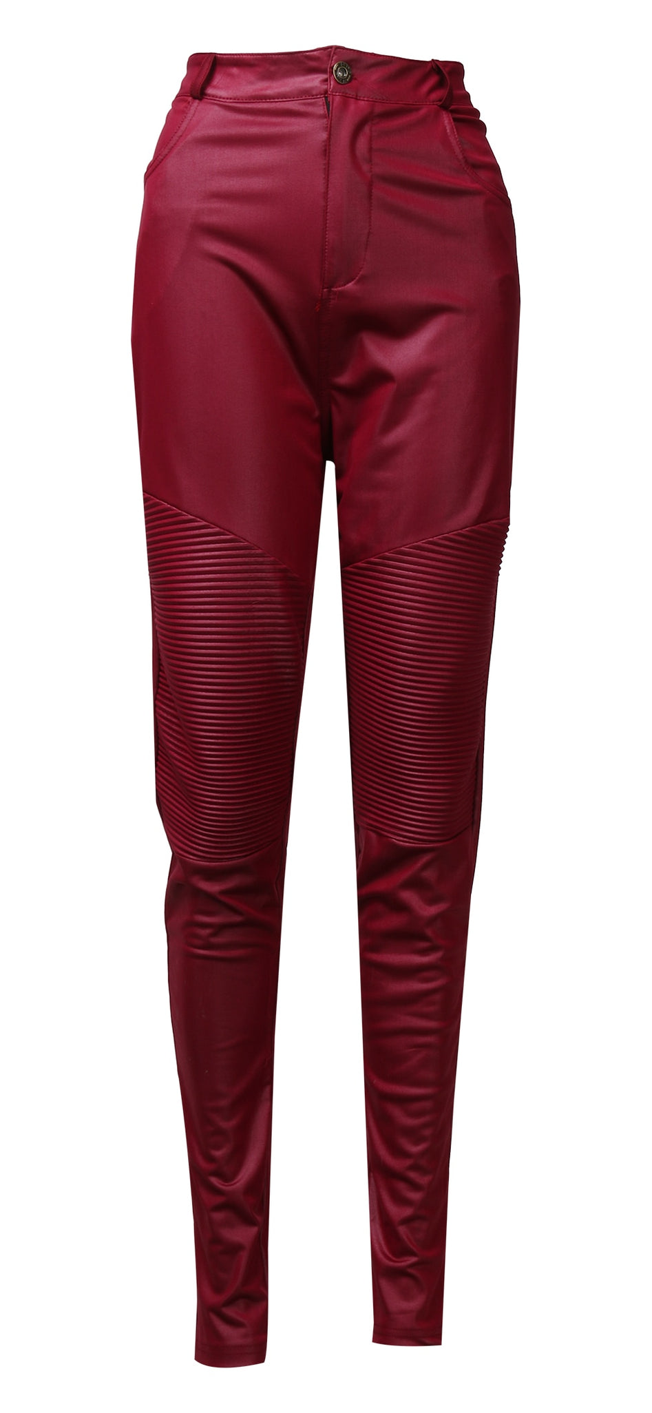 Leather Skinny High Waist Stretch Pants
