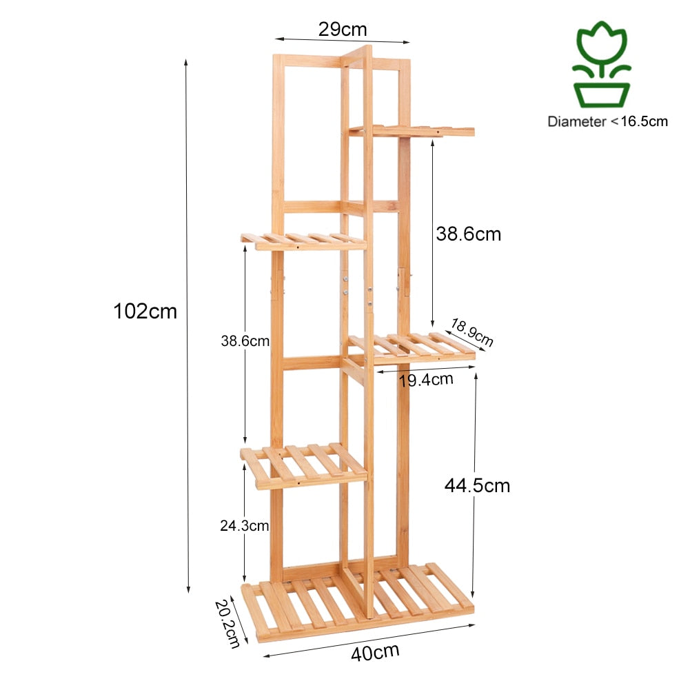 Bamboo 5 / 6  Tier  Plant Stand