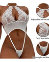 Hollow Out Halter Lace Floral Bodysuit
