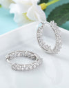 Sparkling Cubic Zirconia 925 Sterling Silver Hoop Earrings