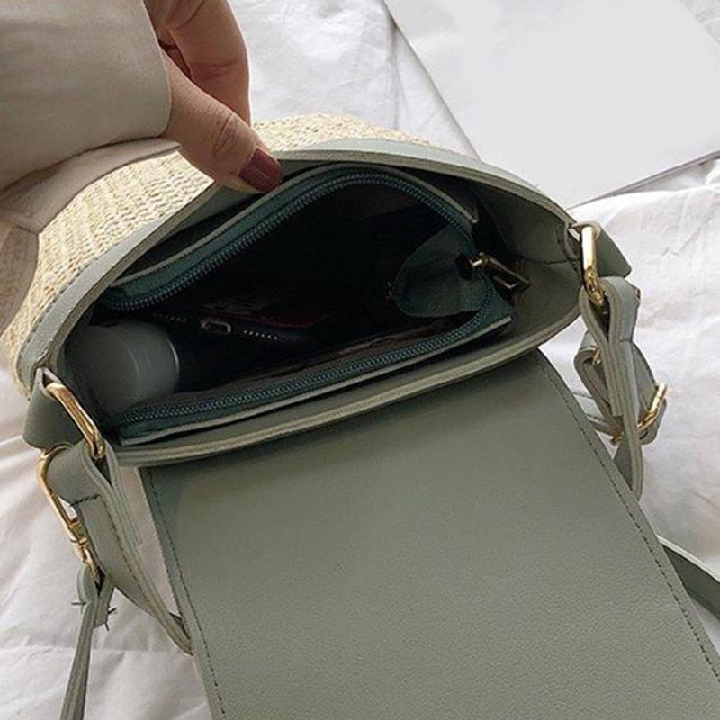 Cross body Shoulder Straw Bag