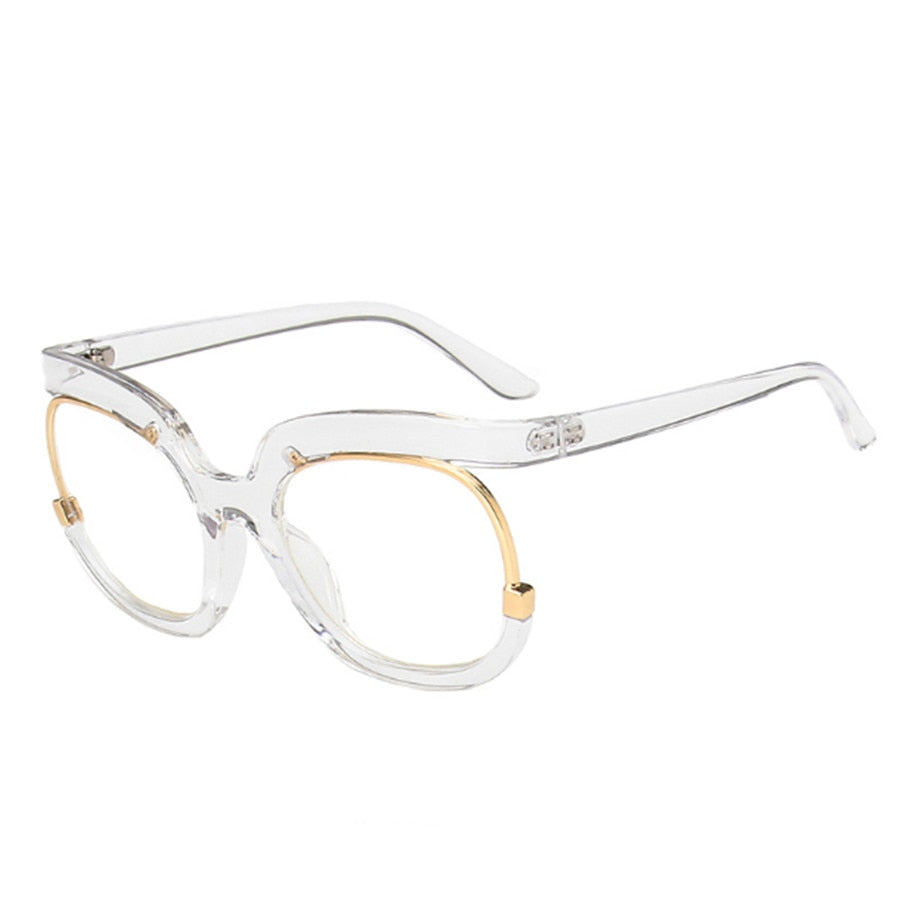 Oversized Fashion Retro Round Anti Blue Light Glasses