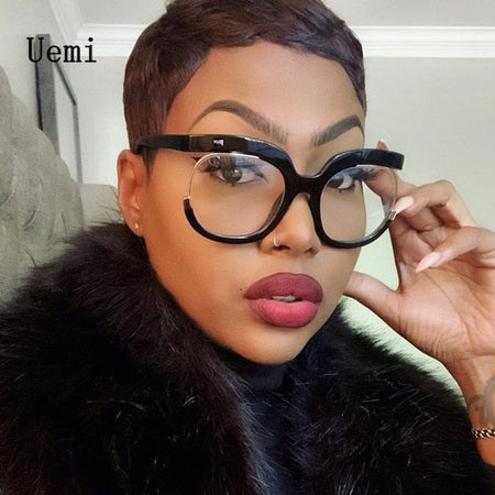 Oversized Fashion Retro Round Anti Blue Light Glasses