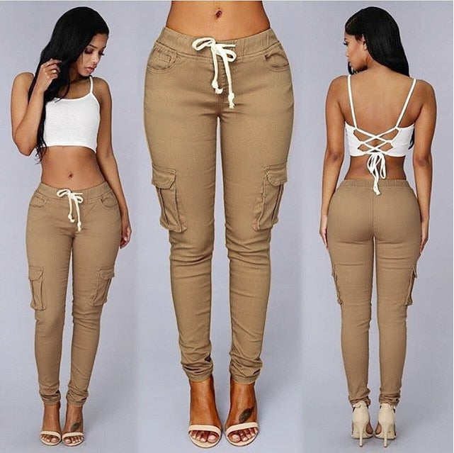 Lace-Up Waist Casual Slim Fit Trousers S-4XL