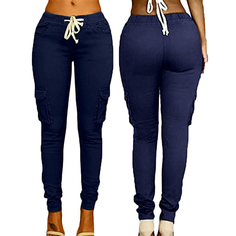 Lace-Up Waist Casual Slim Fit Trousers S-4XL