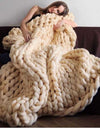 Thick knitted wool blanket