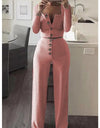 2 Piece Long Sleeve Cardigan Knitted Suit