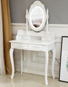 LED Single Mirror With 4 Drawers Vanity Makeup Table