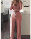 2 Piece Long Sleeve Cardigan Knitted Suit