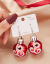 Fashion Green Red Color Star Ball Christmas Earring Women