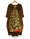 Long Sleeve 3D Print Christmas Dress
