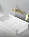 Waterfall Sink Faucet Shelf Basin Water Mixer Black Matte