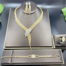 Carica l&#39;immagine nel visualizzatore di Gallery, Silver Color Rhinestone Crystal Bridal Jewelry Sets
