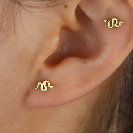 Stainless Steel Gold Color Stud Earrings