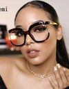 Oversized Fashion Retro Round Anti Blue Light Glasses