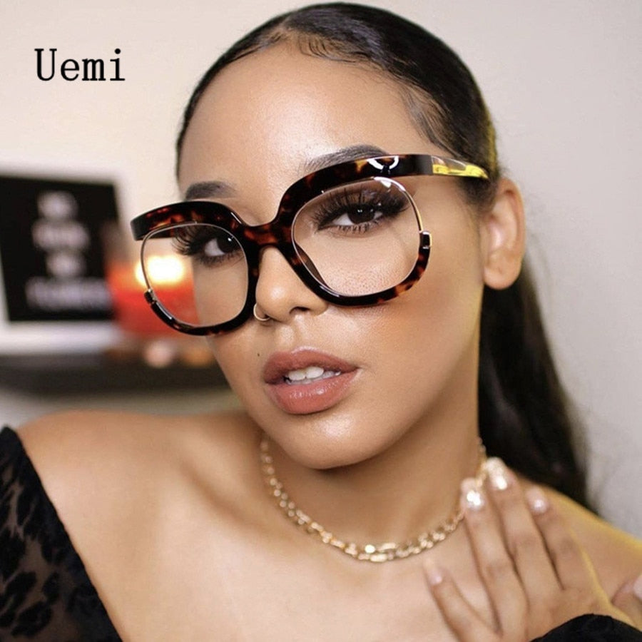 Oversized Fashion Retro Round Anti Blue Light Glasses