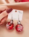 Fashion Green Red Color Star Ball Christmas Earring Women