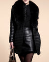 Warm Long Sleeve Faux Leather Fur Coat