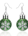 Fashion Green Red Color Star Ball Christmas Earring Women