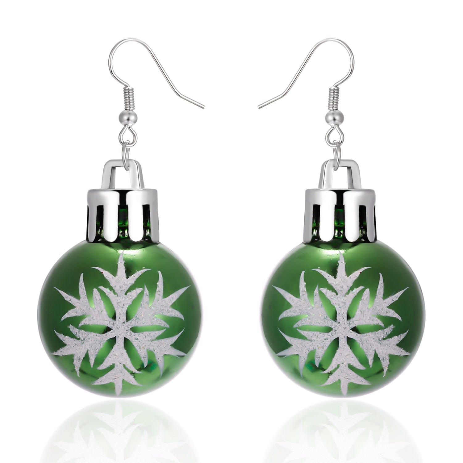 Fashion Green Red Color Star Ball Christmas Earring Women