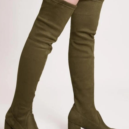 Over The Knee Women Mid Heel Thigh High Boot
