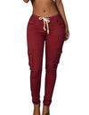 Lace-Up Waist Casual Slim Fit Trousers S-4XL