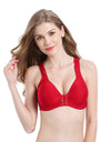 Front Closure Solid Color Wireless Bra