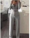 2 Piece Long Sleeve Cardigan Knitted Suit