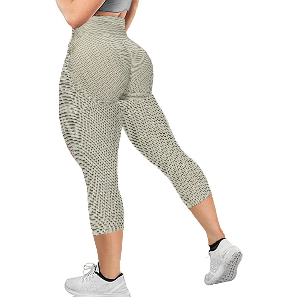 3/4 Textured Yoga Pants