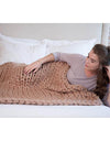 Thick knitted wool blanket