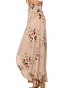 Button Split Floral print long skirt