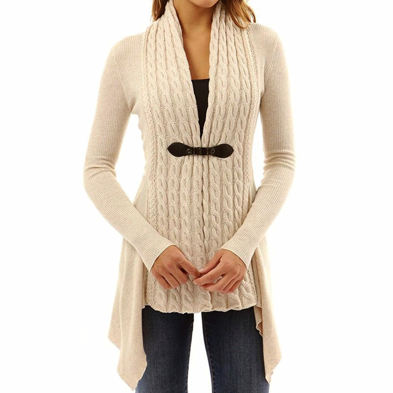 Loose Cardigan Sweater With Belt