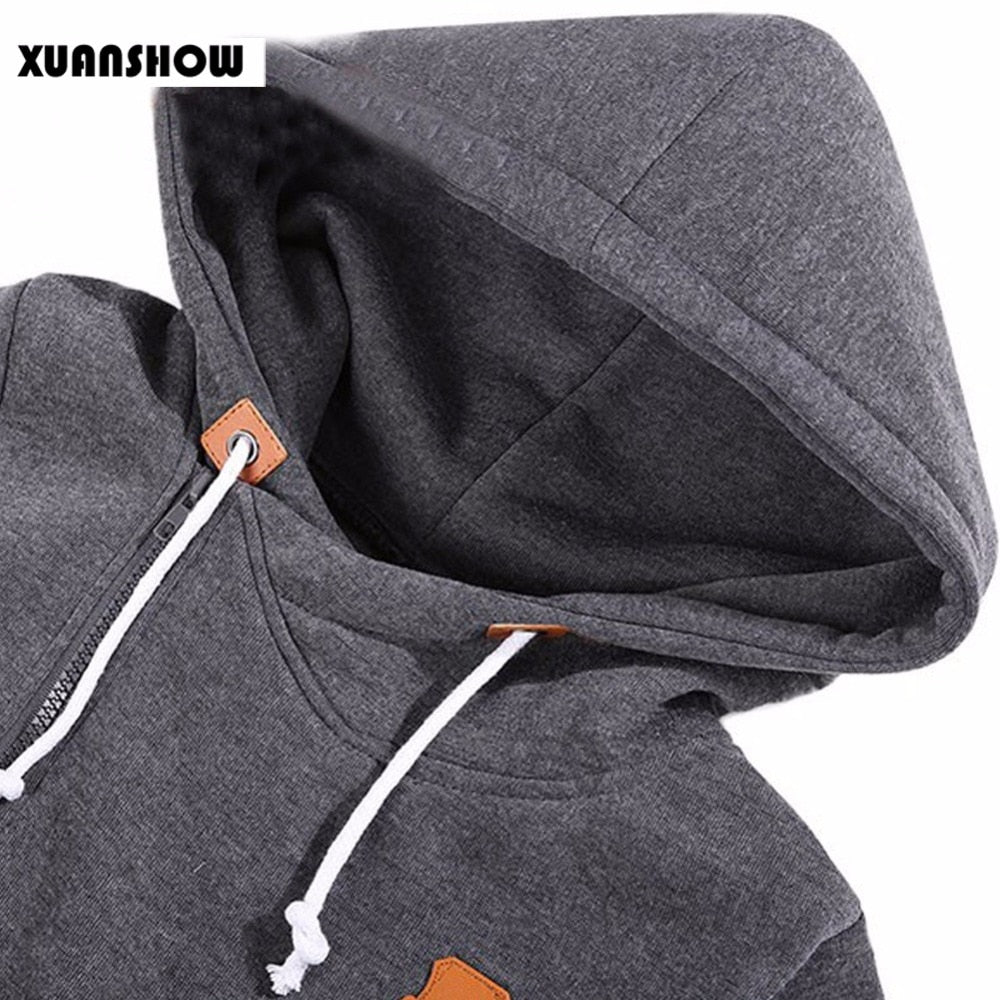 Long Sleeve Zip Up Fleece Hooded Sweatshirts