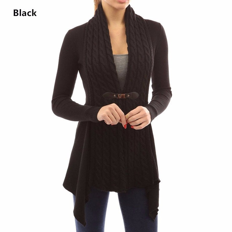 Loose Cardigan Sweater With Belt