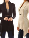 Loose Cardigan Sweater With Belt