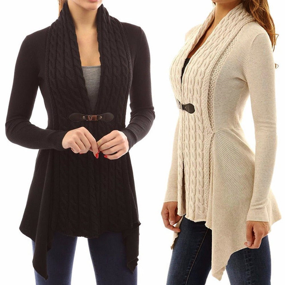 Loose Cardigan Sweater With Belt