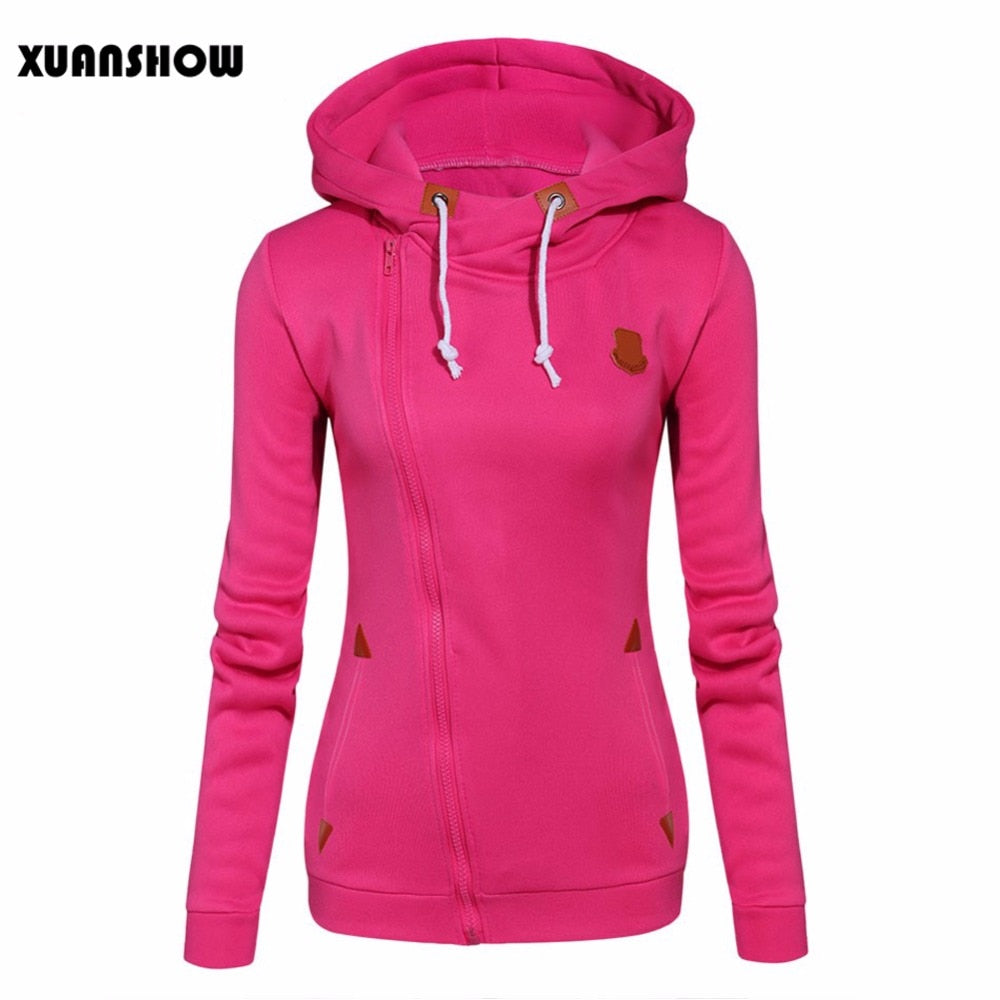 Long Sleeve Zip Up Fleece Hooded Sweatshirts