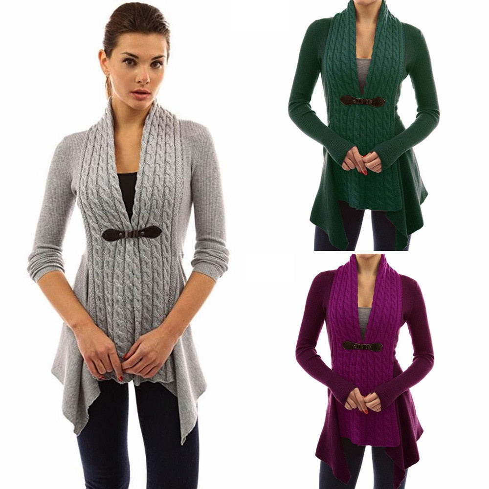 Loose Cardigan Sweater With Belt