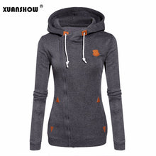 Cargar imagen en el visor de la galería, Long Sleeve Zip Up Fleece Hooded Sweatshirts
