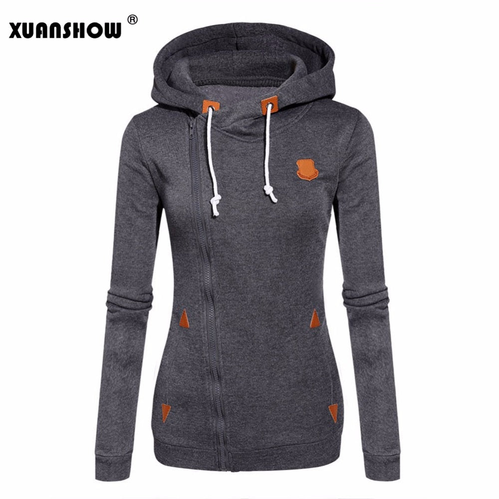 Long Sleeve Zip Up Fleece Hooded Sweatshirts