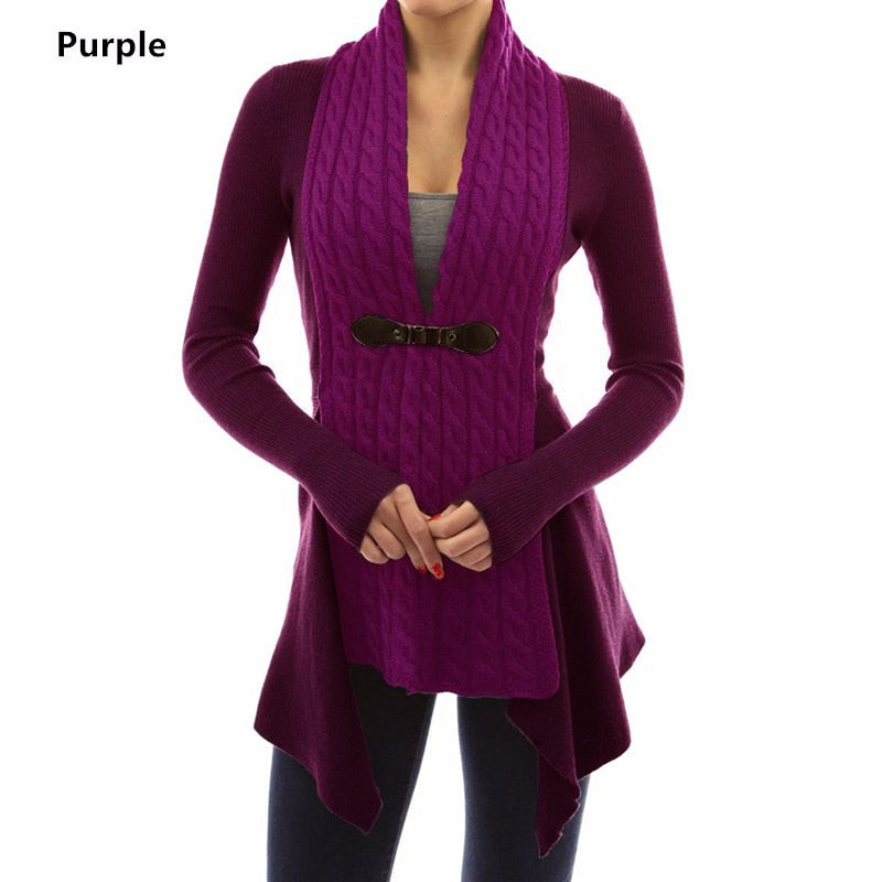 Loose Cardigan Sweater With Belt