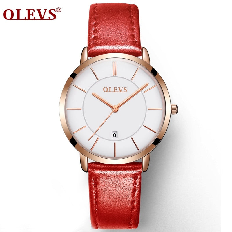 Casual Leather Quartz Women's Wristwatches