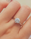 18K White Gold Ring 1ct 2ct 3ct Round