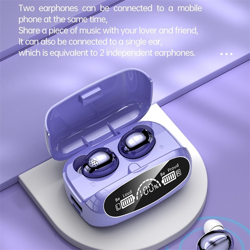 Wireless Headphone Touch Headset with Microphone Power Bank 2000mAh