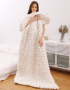 Thick knitted wool blanket